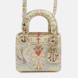 Dior Lady Dior Micro Multicolor Leather Top Handle Bag