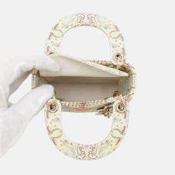 Dior Lady Dior Micro Multicolor Leather Top Handle Bag