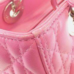 Dior Lady Dior Pink Cannage Leather Handbag