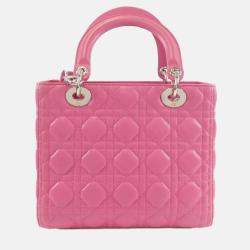 Dior Lady Dior Pink Cannage Leather Handbag