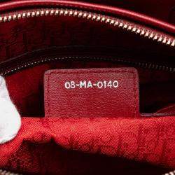 Dior Red Large Lambskin Cannage Lady Dior