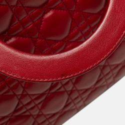 Dior Red Large Lambskin Cannage Lady Dior