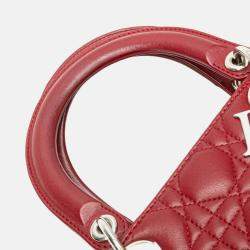 Dior Red Large Lambskin Cannage Lady Dior