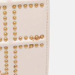 Dior White Small Lambskin Studded Diorama Crossbody