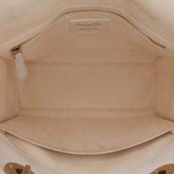 Dior White Medium Mesh Cannage Lady Dior