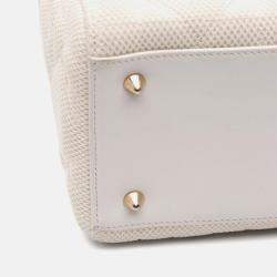 Dior White Medium Mesh Cannage Lady Dior