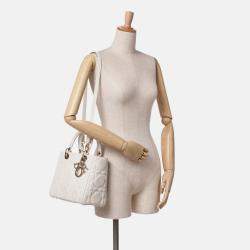 Dior White Medium Mesh Cannage Lady Dior