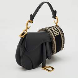 Dior Black Leather Mini Saddle Bag