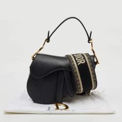 Dior Black Leather Mini Saddle Bag