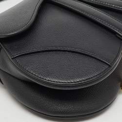 Dior Black Leather Mini Saddle Bag