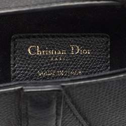 Dior Black Leather Mini Saddle Bag