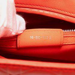 Dior Orange Medium Ultra Matte Calfskin Cannage Embossed Lady Dior