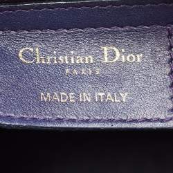 Dior Dark Purple Cannage Leather Medium Lady Dior Tote