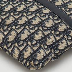 Dior Navy Blue/Beige Oblique Canvas and Leather DiorTravel Kit Pouch