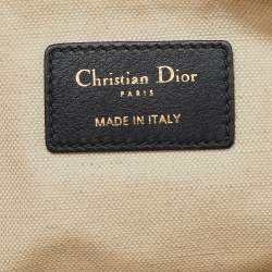 Dior Navy Blue/Beige Oblique Canvas and Leather DiorTravel Kit Pouch