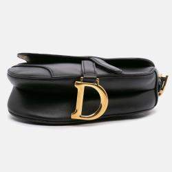 Dior Mini Leather Saddle Black Bag