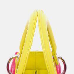 Dior Medium Cannage Lady Dior Pink Tricolor Lambskin Bag