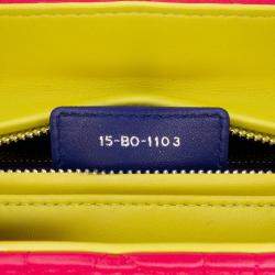 Dior Medium Cannage Lady Dior Pink Tricolor Lambskin Bag