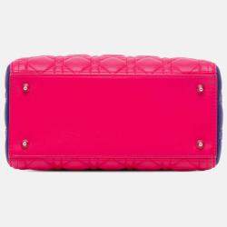 Dior Medium Cannage Lady Dior Pink Tricolor Lambskin Bag