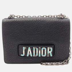 Dior Black Canyon Grained Lambskin Mosaic J Adior Chain Flap