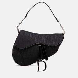 Dior Black Oblique Canvas Saddle Bag