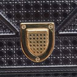 Dior Blue Patent Leather Diorama Trifold Compact Wallet