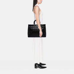 Dior Black Extra Large Patent Cannage Lady Dior