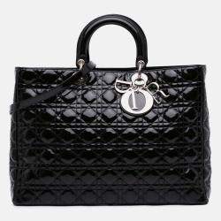 Dior Black Extra Large Patent Cannage Lady Dior