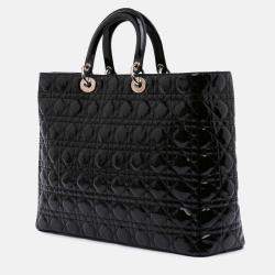 Dior Black Extra Large Patent Cannage Lady Dior