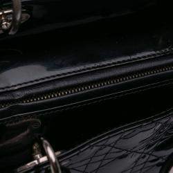 Dior Black Extra Large Patent Cannage Lady Dior