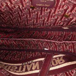 Dior Burgundy Oblique Embroidered Velvet Saddle Bag