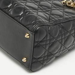 Dior Black Cannage Leather Medium Lady Dior Tote