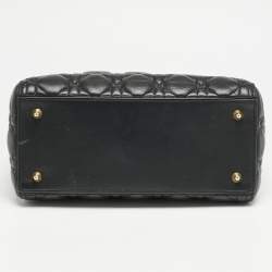 Dior Black Cannage Leather Medium Lady Dior Tote