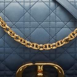 Dior Ombre Blue Cannage Leather Large Caro Shoulder Bag
