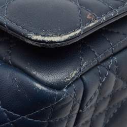 Dior Ombre Blue Cannage Leather Large Caro Shoulder Bag