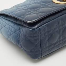 Dior Ombre Blue Cannage Leather Large Caro Shoulder Bag
