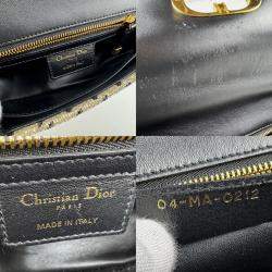 Dior Caro Beads Beige Black Shoulder Bag