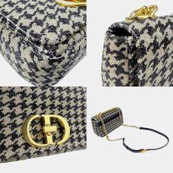 Dior Caro Beads Beige Black Shoulder Bag