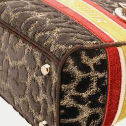 Christian Dior Lady D-Lite Medium Leopard Velvet Bag 
