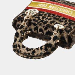 Christian Dior Lady D-Lite Medium Leopard Velvet Bag 
