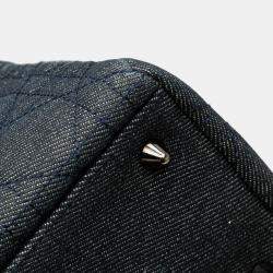 Dior Navy Blue Medium Denim Cannage Lady Dior
