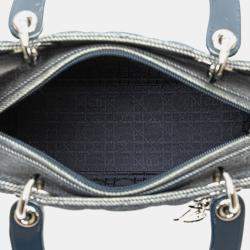 Dior Navy Blue Medium Denim Cannage Lady Dior