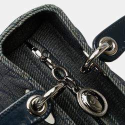 Dior Navy Blue Medium Denim Cannage Lady Dior
