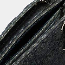 Dior Navy Blue Medium Denim Cannage Lady Dior