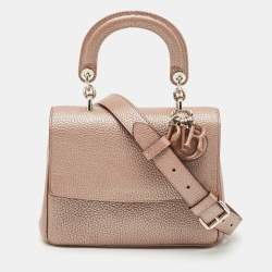 Dior Metallic Beige Leather Mini Be Dior Top Handle Bag