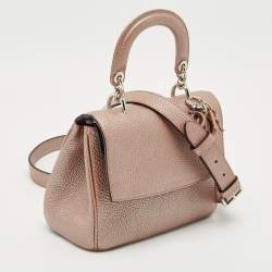 Dior Metallic Beige Leather Mini Be Dior Top Handle Bag