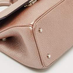 Dior Metallic Beige Leather Mini Be Dior Top Handle Bag
