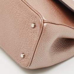 Dior Metallic Beige Leather Mini Be Dior Top Handle Bag
