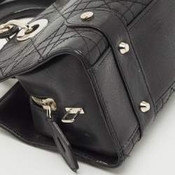 Dior Black Cannage Leather Lady Dior East West Satchel