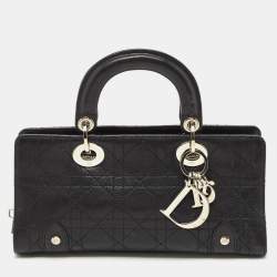 Dior Black Cannage Leather Lady Dior East West Satchel